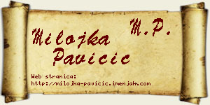 Milojka Pavičić vizit kartica
